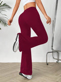 V-Shaped Waist Slimming Slightly Flared Trousers