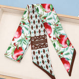FRUIT PRINT TWILLY SCARF HAIR TIE BAG RIBBON_CWASC0431