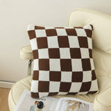 PLAID SIMPLE STYLE KNITTED PILLOW CAR CUSHION_CWMM2375