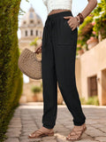 Texture Sense Solid Color Casual Foot Pants