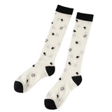 HOLLOW JACQUARD MIDDLE CALF SOCKS_CWMS0650