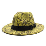 Tweed Hat Snake Pattern Hat Flat Brim Hat Jazz Hat_Cwah2590