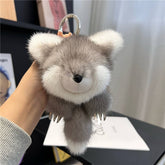 BIG FOX REAL MINK FUR BAG ORNAMENT CAR KEYCHAIN_CWMM2538
