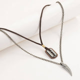 DESIGN DOUBLE LAYER VINTAGE WAX WIRE NECKLACE_CWMM4601