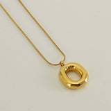 BALLOON STYLE 18K GOLD LETTER PENDANT NECKLACE_CWAJE0691