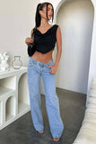 Cwjp0598_Low Rise Vintage Straight Leg Loose Jeans
