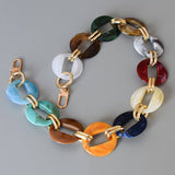 HEART RECTANGLE COLORFUL MIXED ACRYLIC BAG CHAIN_CWMM5061