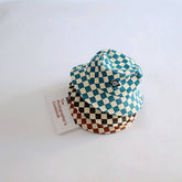 STYLISH CHILDRENS TRAVEL CHECKERBOARD BUCKET HAT_CWAH2857