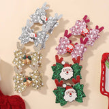 CHRISTMAS ANTLER BOW CLIP FOR KIDS PARTY_CWAHA6692