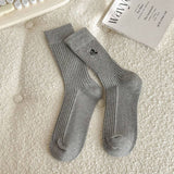 BOW EMBROIDERED CREW SOCKS CUTE STYLISH FOR WOMEN_CWMS0949