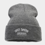 SHIT SHOW EMBROIDERED LETTER PILE HAT KNITTED HAT_CWAH2084