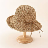 OUTDOOR DOUBLE LAYER FOLDABLE STRAW BUCKET HAT_CWAH1407