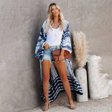 Tie-Dye Beach Cover-Up Cardigan Bikini Sunscreen_Cwmm6299