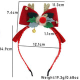 FUZZY RED BOW CHRISTMAS HEADBAND FOR WOMEN_CWAHA5667