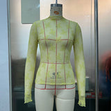 SEMI SHEER MESH LACE TOP BOTTOMING SHIRT_CWTBLL2660