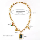 ORIGINAL STEEL OCEAN NECKLACE WITH ENAMEL PENDANT_CWMM8846