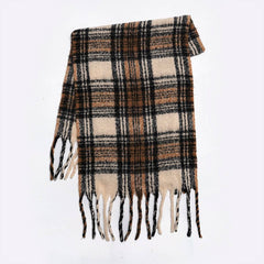 Wide Faux Cashmere Tassel Scarf-Winter Plaid Shawl_Cwasc2309