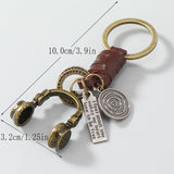 HAND WOVEN VINTAGE COWHIDE KEYCHAIN_CWMM4789