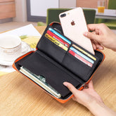 GENUINE LEATHER SIMPLE MULTIFUNCTIONAL LONG WALLET_CWAB3814