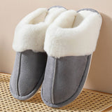 FAUX SUEDE FUZZY SLIPPERS WOMEN MEN_CWSHS0267