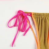 NEW SPLIT PRINTED STRAPPY BIKINI SWIMSUIT_CWMW0241