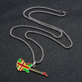 GUITAR PENDANT LONG STAINLESS STEEL NECKLACE_CWMM4611