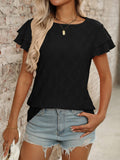 Solid-Color Round-Neck Short-Sleeved T-Shirt