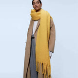 CLASSIC SOLID FRINGE SCARF THICK WARM_CWASC2340