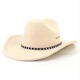 Western Cowboy Felt Hat Wide Brim Ethnic Jazz Hat_Cwah0679