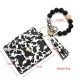 Western Bull Card Wallet With Beaded Keychain_Cwab4948