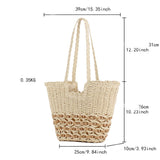 LARGE CAPACITY BEACH PAPER ROPE HOLLOW WOVEN BAG_CWAB2031