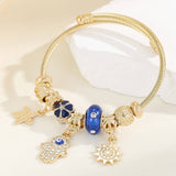 STAINLESS STEEL HEART HAND CHARM BRACELET_CWMM8624