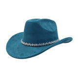Unisex Suede Western Cowboy Jazz Fedora Hat_Cwah04422