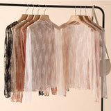 SEXY MESH BLOUSE LONG SLEEVE LACE TOP FOR WOMEN_CWTBLL3619