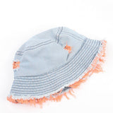 Cwah1512_Japanese Style Ripped Denim Bucket Hat