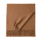 Unisex Wool Scarf Soft Solid Color With Tassels_Cwasc2707