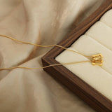 HOLLOW SQUARE PENDANT TITANIUM STEEL NECKLACE_CWAJE1090