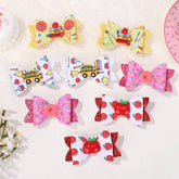 Glitter Donut Bow Hair Clip For Baby Girls