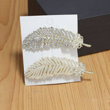 PEARL FEATHER HAIR CLIP GOLD FROG BUCKLE SIDE PIN_CWAHA4704