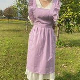 SMALL FRESH RUFFLED STRAP CROSS APRON_CWMM5792