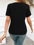 Solid Color Design Casual Short-Sleeved T-Shirt