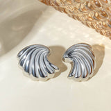FASHIONABLE GEOMETRIC STRIPED WAVE SHELL EARRINGS_CWAJE1801
