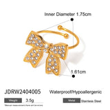 RETRO HIGH END BOW EARRINGS AND RING SET_CWAJE1887