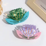 ELEGANT RHINESTONE LOTUS FLOWER HAIR CLAW CASUAL_CWAHA2203