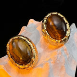 Vintage Maillard Tiger Eye Drop Earrings
