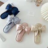 LETTER EMBROIDERED HOLLOW BOW HOME SLIPPERS_CWMM2989
