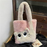Lush Cat Tote Bag ? Colorblock Embroidered Bag_Cuab00394