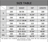 Solid Color Stretch Waist Loose Straight Pants