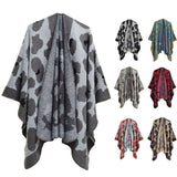 SPOT PATTERN MULTICOLOR WARM SPLIT CLOAK SHAWL_CWASC0297