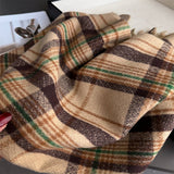 Vintage Plaid Winter Cashmere Feel Tassel Scarf_Cwasc03261